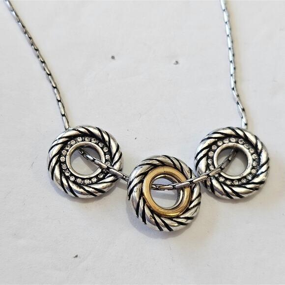 Brighton‎ Mixed Metals Crystal Jeweled Necklace - Picture 3 of 5